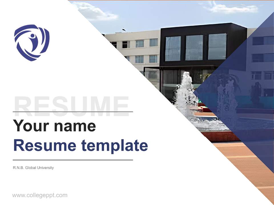 R.N.B. Global University Resume PPT Template4:3 ratio PPT effect preview image5