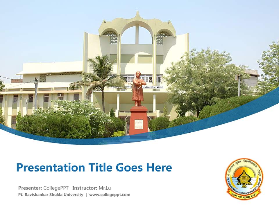 Pt. Ravishankar Shukla University Course/Courseware Creation PPT Template4:3 ratio PPT effect preview image5