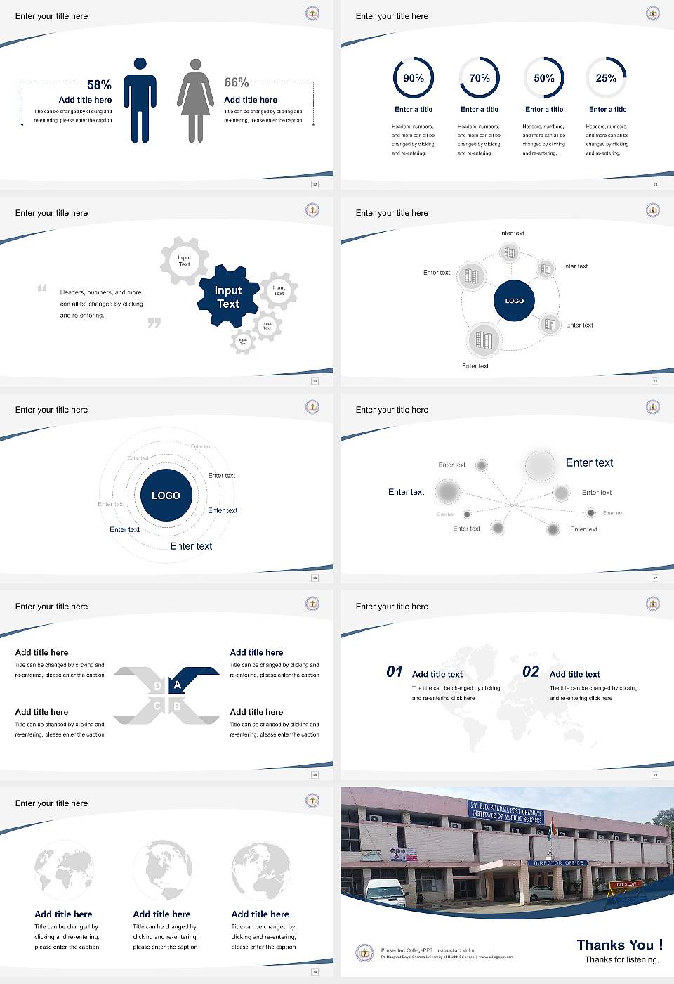 Pt. Bhagwat Dayal Sharma University of Health Sciences Course/Courseware Creation PPT Template16:9 ratio PPT effect preview image4