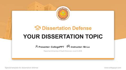 Rajasthan University of Health Sciences Graduation Thesis Defense PPT Template