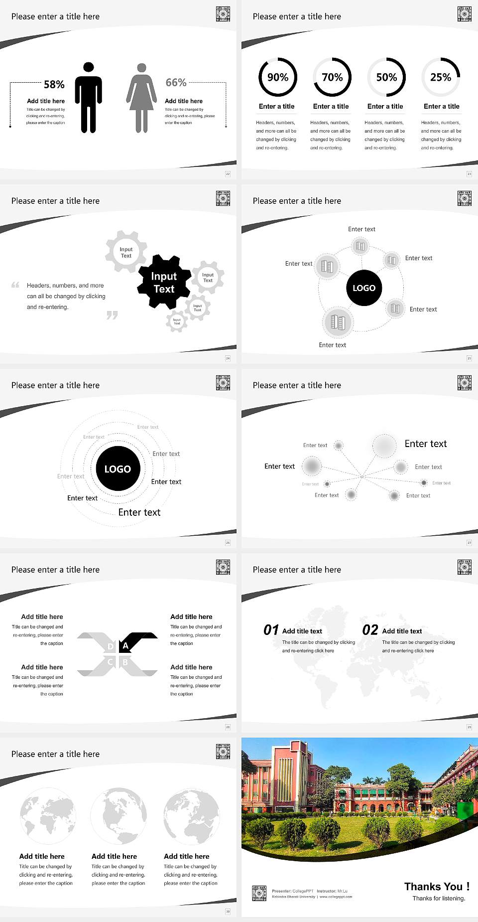 Rabindra Bharati University Course/Courseware Creation PPT Template4:3 ratio PPT effect preview image4