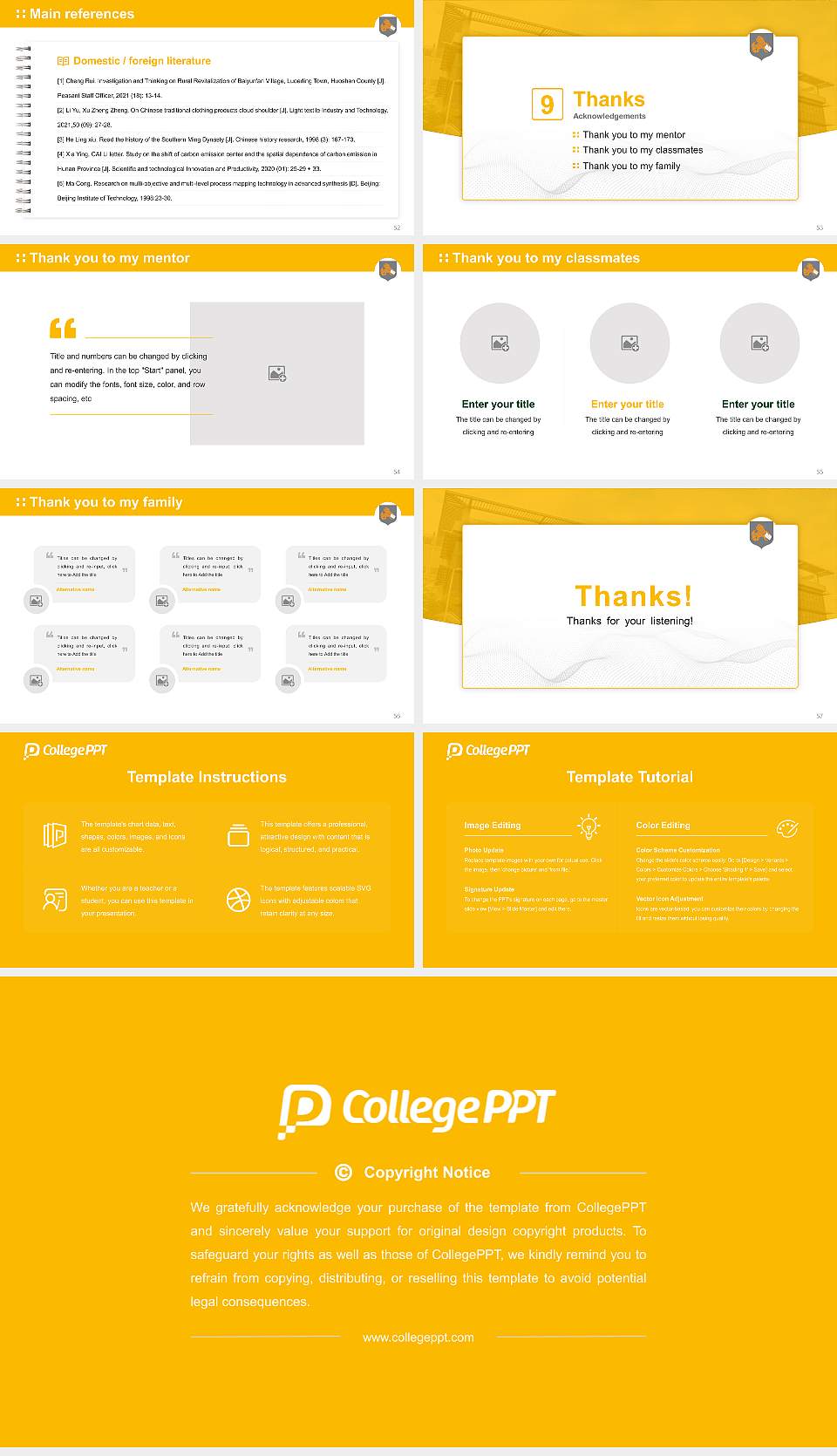 Raffles University Graduation Thesis Defense PPT Template16:9 ratio PPT effect preview image7