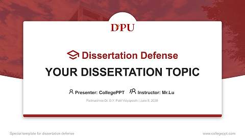 Padmashree Dr. D.Y. Patil Vidyapeeth Graduation Thesis Defense PPT Template