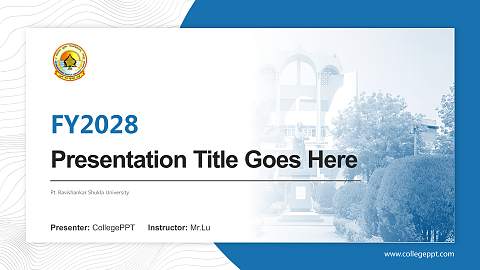 Pt. Ravishankar Shukla University Academic Presentation/Research Findings Report PPT Template
