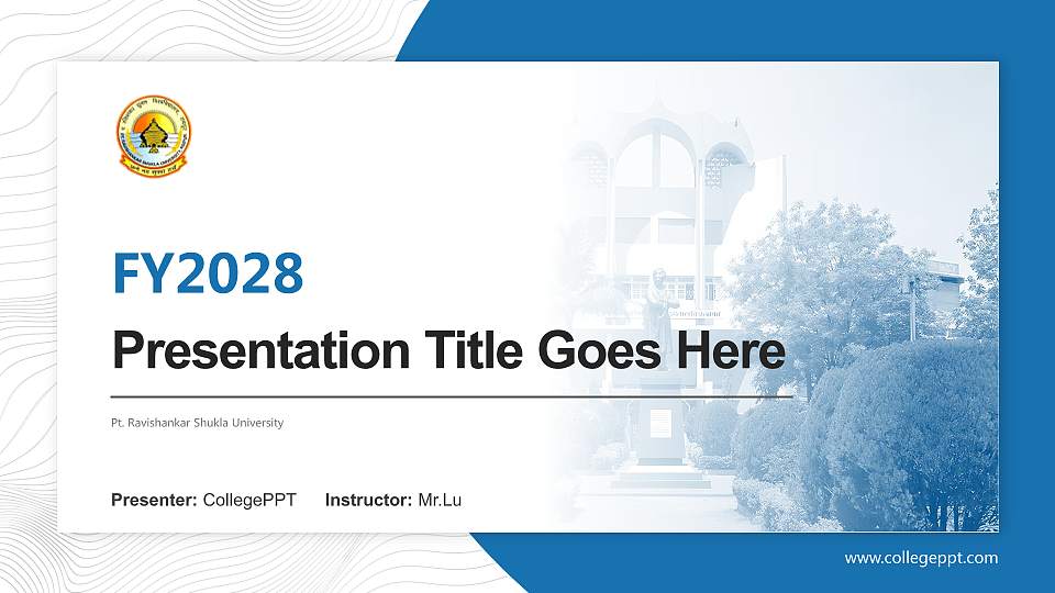 Pt. Ravishankar Shukla University Academic Presentation/Research Findings Report PPT Template16:9 ratio PPT effect preview image