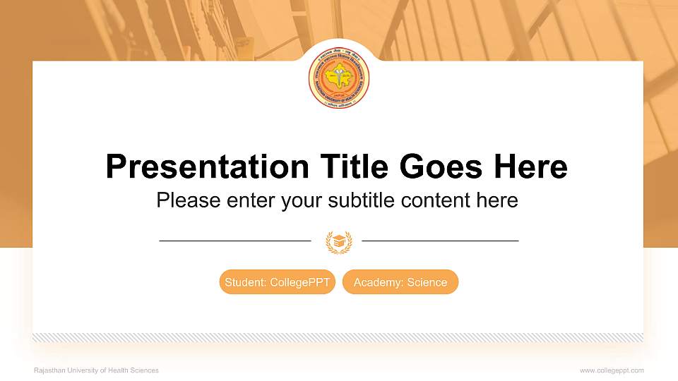 Rajasthan University of Health Sciences National Scholarship Defense PPT Template16:9 ratio PPT effect preview image