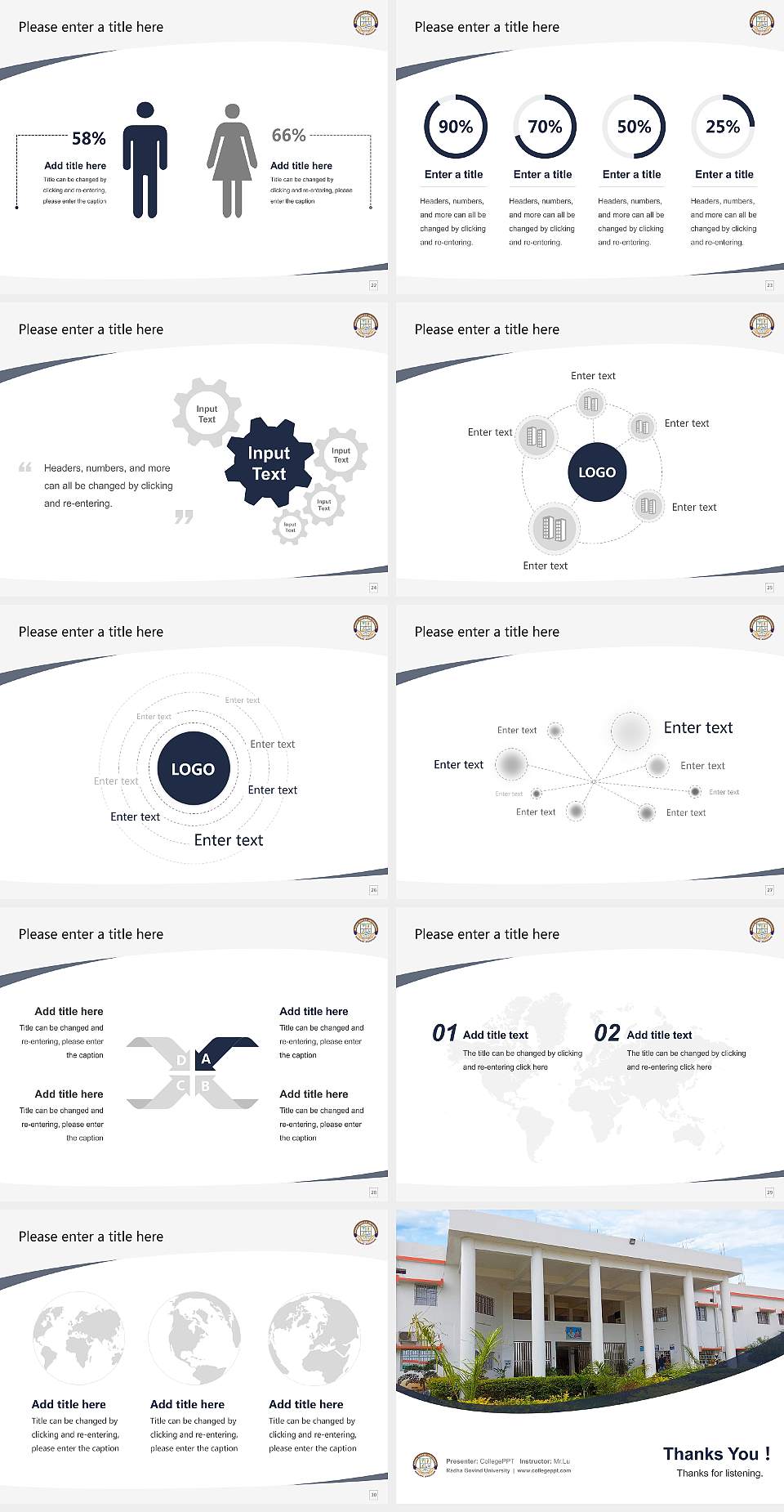 Radha Govind University Course/Courseware Creation PPT Template4:3 ratio PPT effect preview image4