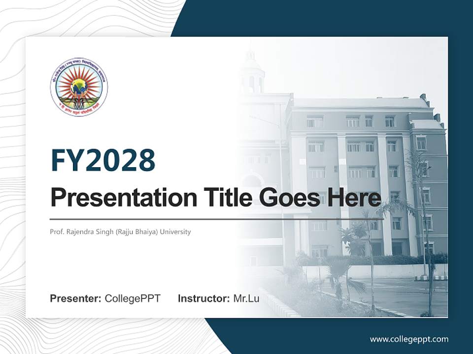 Prof. Rajendra Singh (Rajju Bhaiya) University Academic Presentation/Research Findings Report PPT Template4:3 ratio PPT effect preview image5