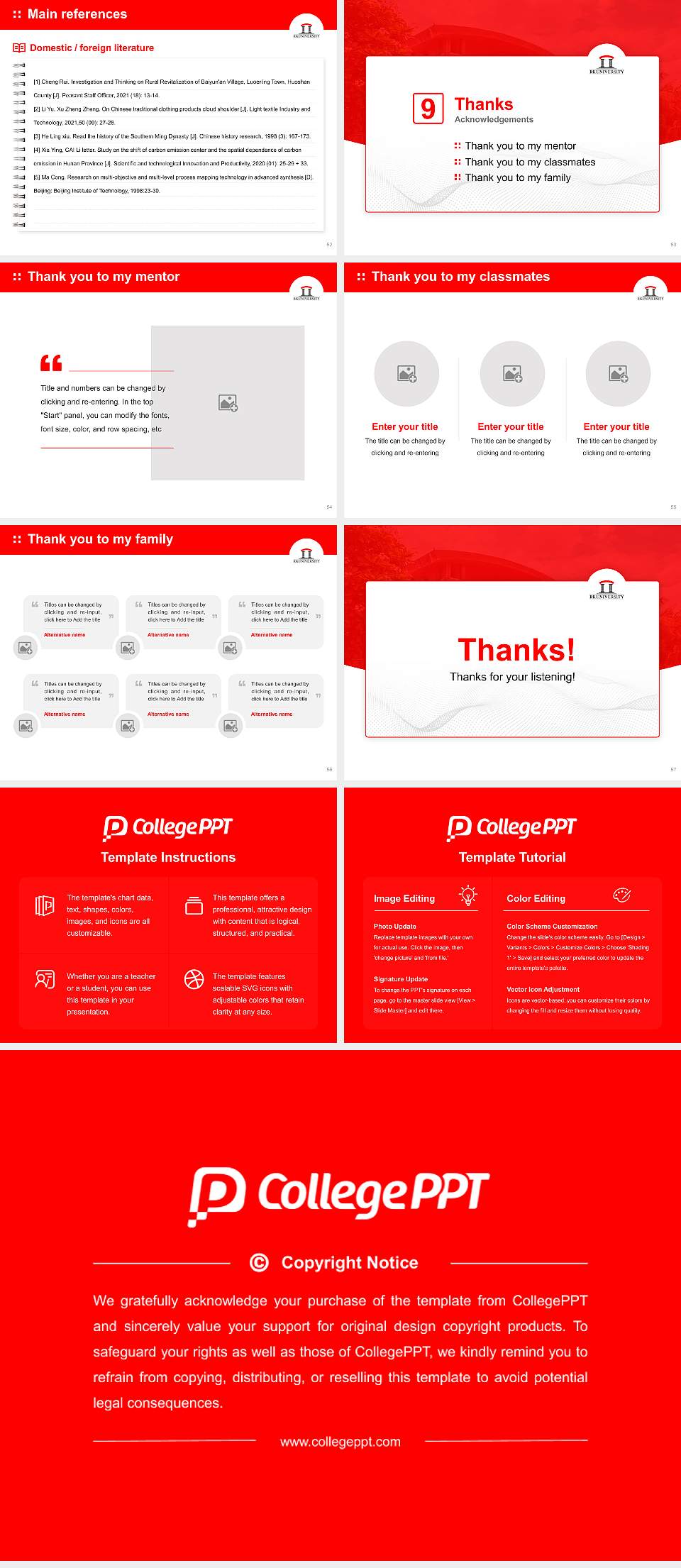 R.K. University Graduation Thesis Defense PPT Template4:3 ratio PPT effect preview image7