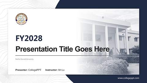 Radha Govind University Academic Presentation/Research Findings Report PPT Template