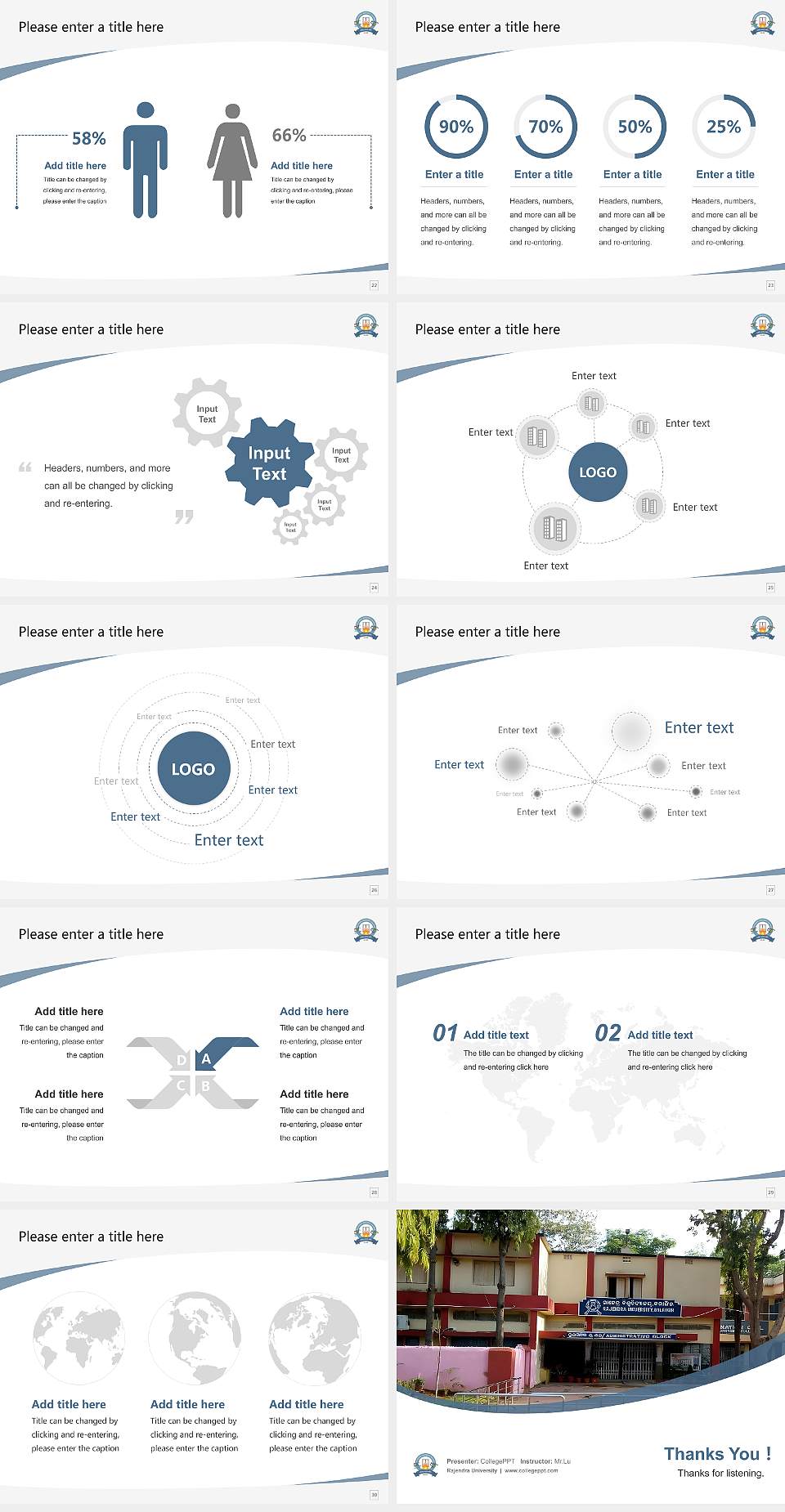 Rajendra University Course/Courseware Creation PPT Template4:3 ratio PPT effect preview image4