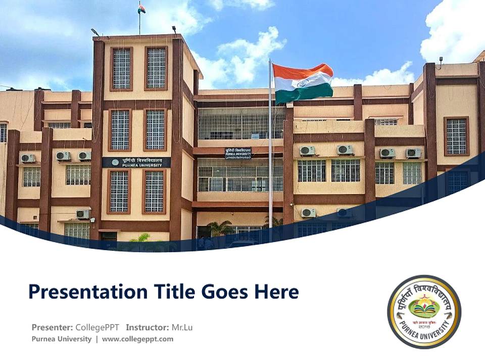 Purnea University Course/Courseware Creation PPT Template4:3 ratio PPT effect preview image5