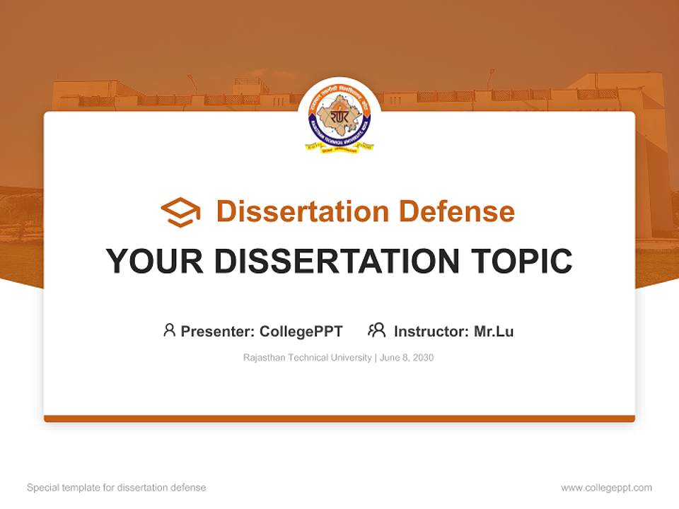 Rajasthan Technical University Graduation Thesis Defense PPT Template4:3 ratio PPT effect preview image7