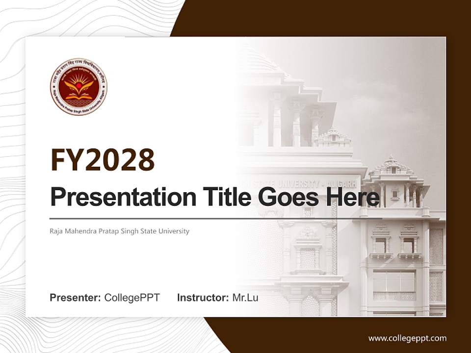 Raja Mahendra Pratap Singh State University Academic Presentation/Research Findings Report PPT Template4:3 ratio PPT effect preview image5