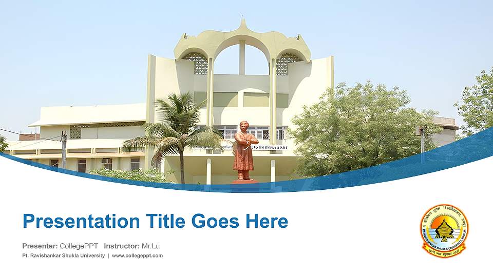 Pt. Ravishankar Shukla University Course/Courseware Creation PPT Template16:9 ratio PPT effect preview image