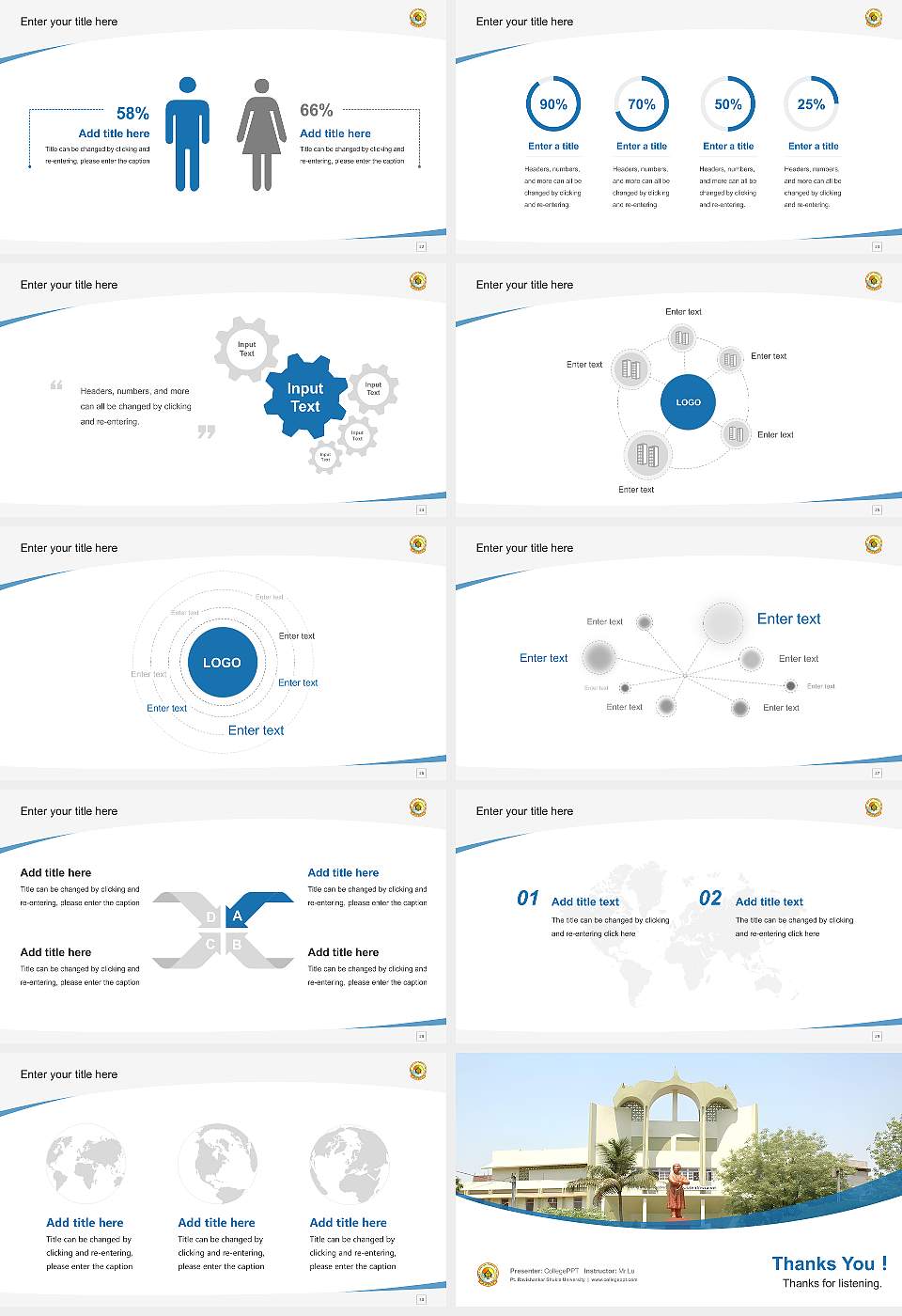 Pt. Ravishankar Shukla University Course/Courseware Creation PPT Template16:9 ratio PPT effect preview image4
