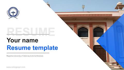 Rajasthan University of Veterinary & Animal Sciences Resume PPT Template