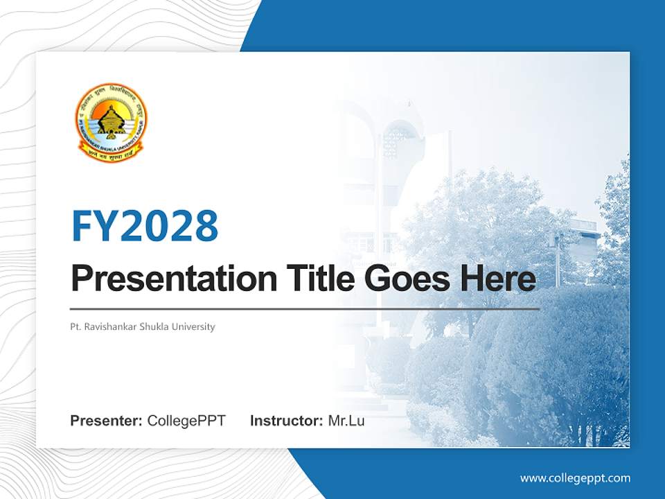 Pt. Ravishankar Shukla University Academic Presentation/Research Findings Report PPT Template4:3 ratio PPT effect preview image5