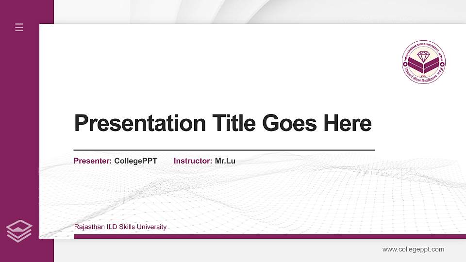 Rajasthan ILD Skills University Thesis Proposal/Graduation Defense PPT Template16:9 ratio PPT effect preview image
