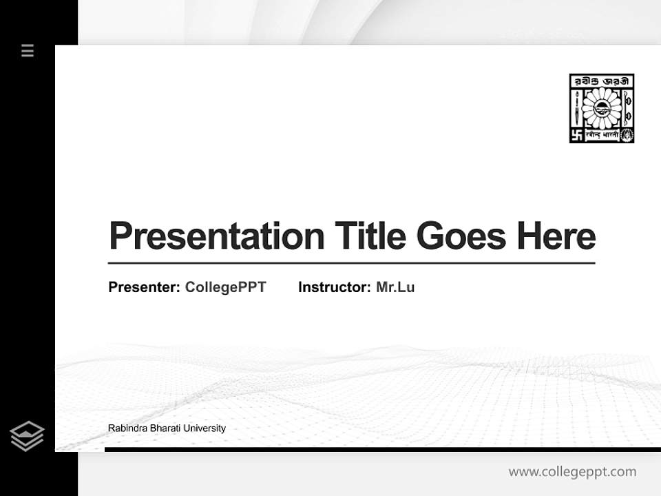 Rabindra Bharati University Thesis Proposal/Graduation Defense PPT Template4:3 ratio PPT effect preview image5