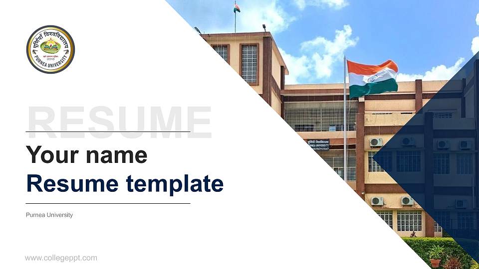 Purnea University Resume PPT Template16:9 ratio PPT effect preview image