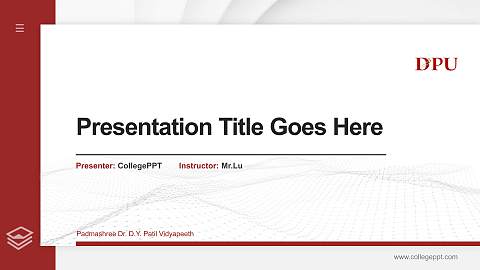 Padmashree Dr. D.Y. Patil Vidyapeeth Thesis Proposal/Graduation Defense PPT Template