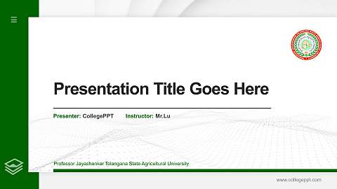 Professor Jayashankar Telangana State Agricultural University Thesis Proposal/Graduation Defense PPT Template