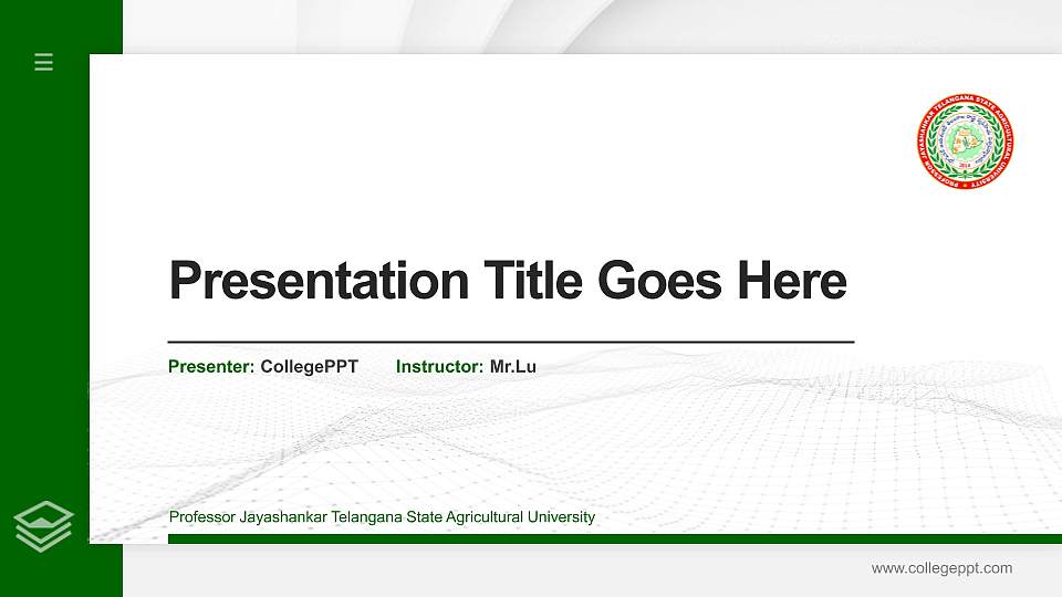 Professor Jayashankar Telangana State Agricultural University Thesis Proposal/Graduation Defense PPT Template16:9 ratio PPT effect preview image