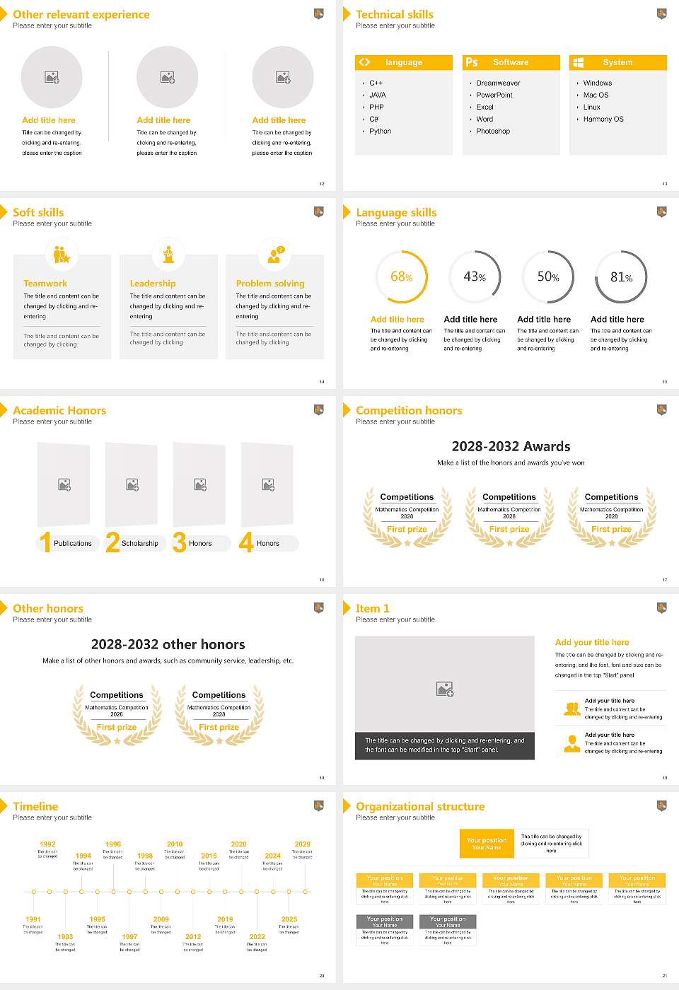 Raffles University Resume PPT Template16:9 ratio PPT effect preview image3