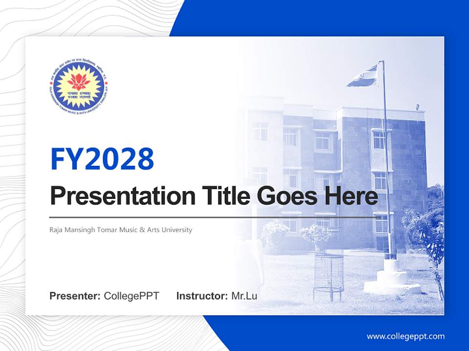 Raja Mansingh Tomar Music & Arts University Academic Presentation/Research Findings Report PPT Template4:3 ratio PPT effect preview image5