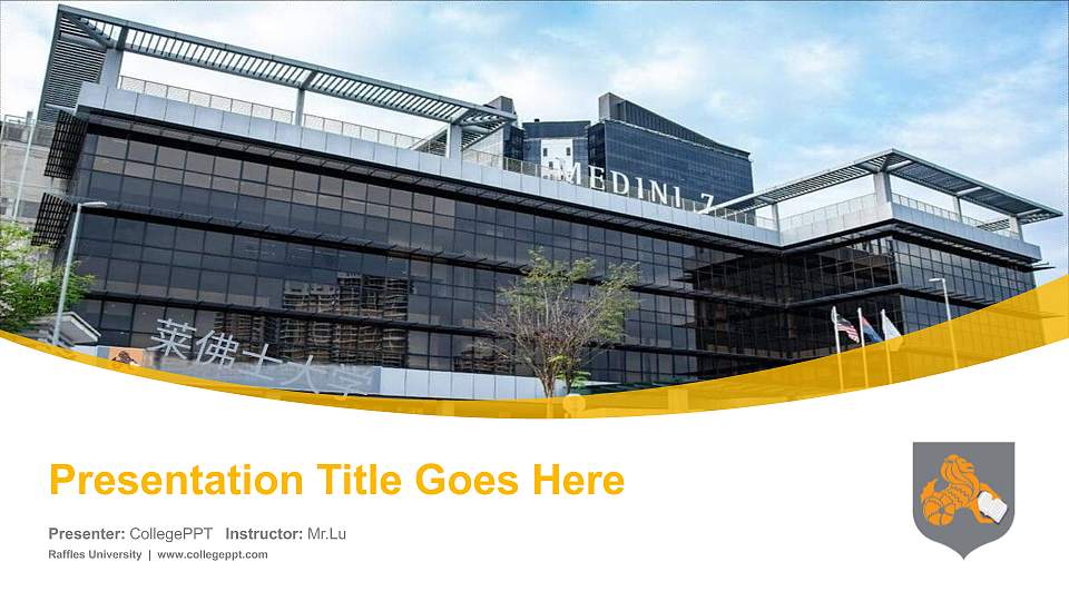Raffles University Course/Courseware Creation PPT Template16:9 ratio PPT effect preview image