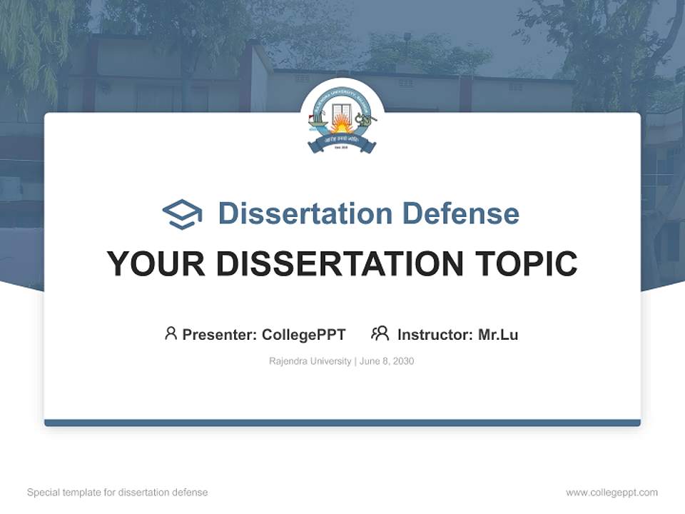 Rajendra University Graduation Thesis Defense PPT Template4:3 ratio PPT effect preview image7