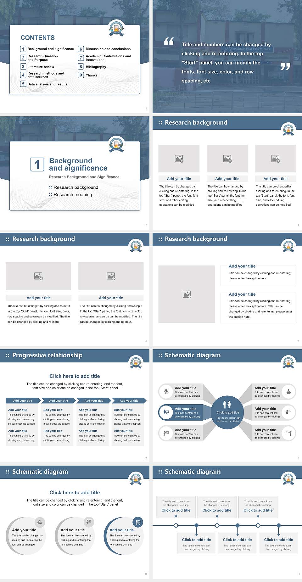 Rajendra University Graduation Thesis Defense PPT Template4:3 ratio PPT effect preview image2