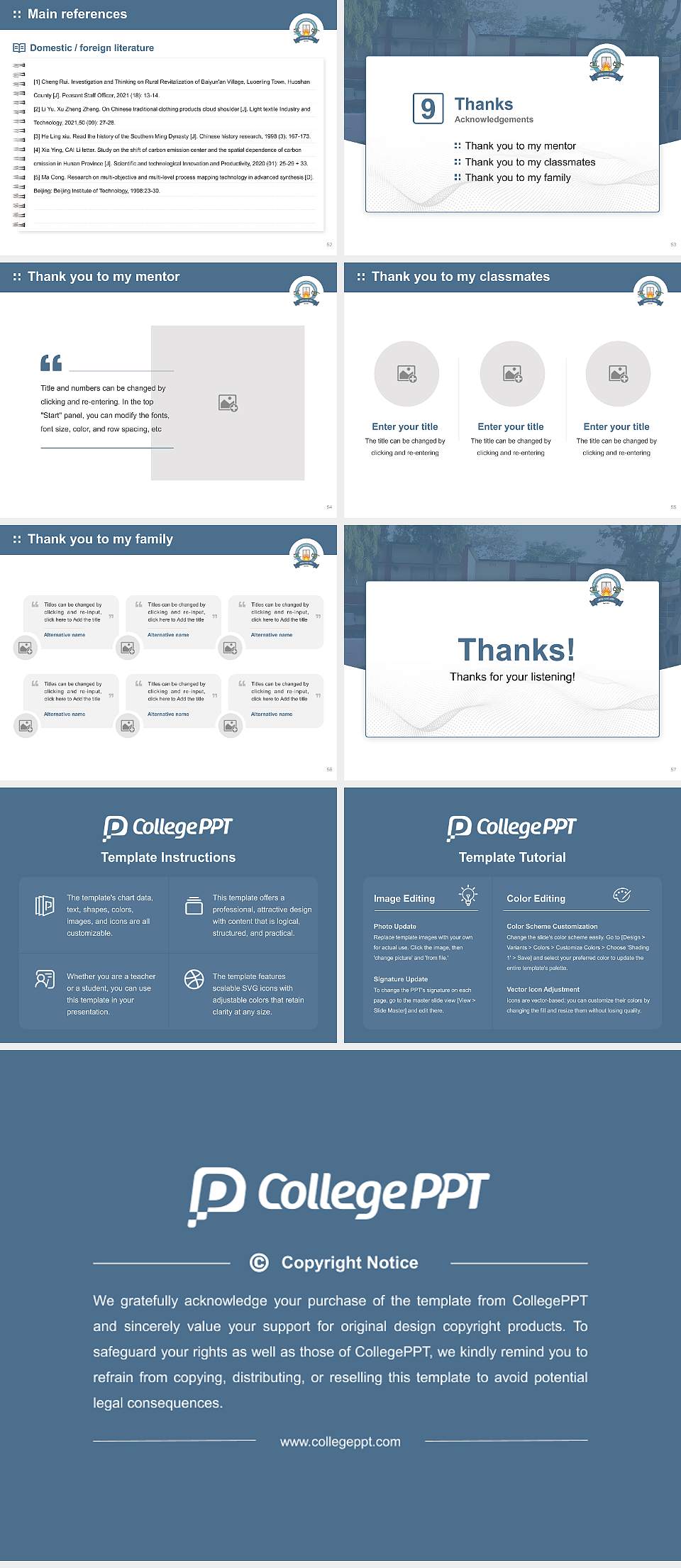 Rajendra University Graduation Thesis Defense PPT Template4:3 ratio PPT effect preview image7