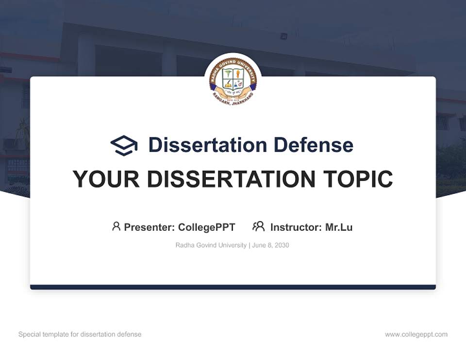 Radha Govind University Graduation Thesis Defense PPT Template4:3 ratio PPT effect preview image7