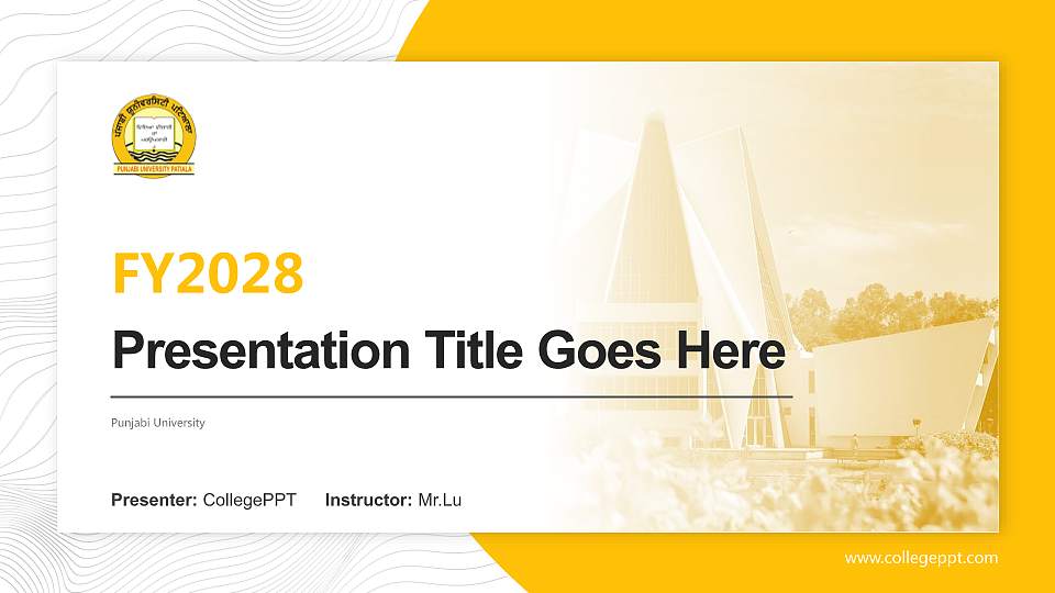 Punjabi University Academic Presentation/Research Findings Report PPT Template16:9 ratio PPT effect preview image