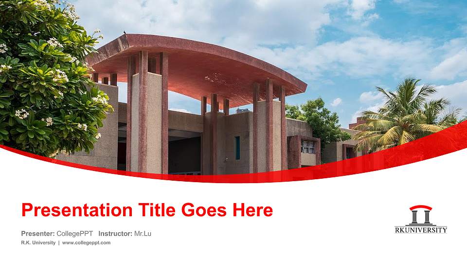 R.K. University Course/Courseware Creation PPT Template16:9 ratio PPT effect preview image