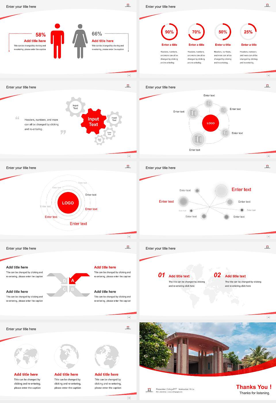 R.K. University Course/Courseware Creation PPT Template16:9 ratio PPT effect preview image4