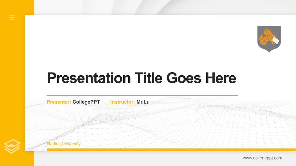 Raffles University Thesis Proposal/Graduation Defense PPT Template16:9 ratio PPT effect preview image