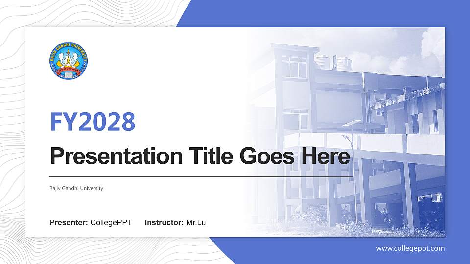 Rajiv Gandhi University Academic Presentation/Research Findings Report PPT Template16:9 ratio PPT effect preview image