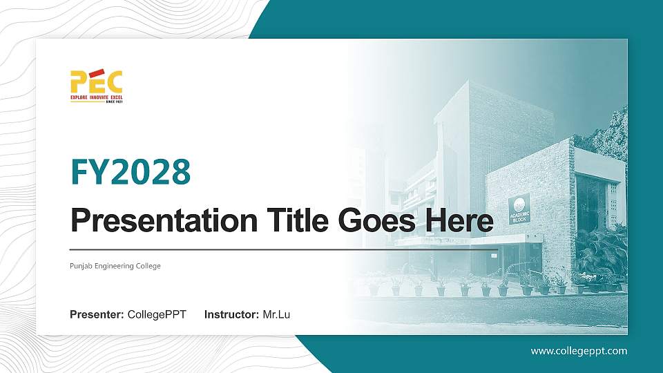 Punjab Engineering College Academic Presentation/Research Findings Report PPT Template16:9 ratio PPT effect preview image