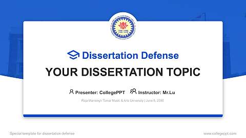 Raja Mansingh Tomar Music & Arts University Graduation Thesis Defense PPT Template