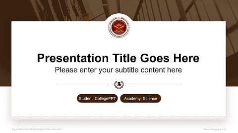 Raja Mahendra Pratap Singh State University National Scholarship Defense PPT Template