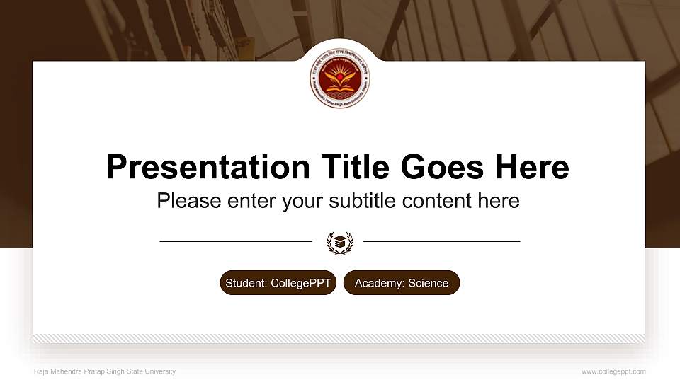 Raja Mahendra Pratap Singh State University National Scholarship Defense PPT Template16:9 ratio PPT effect preview image