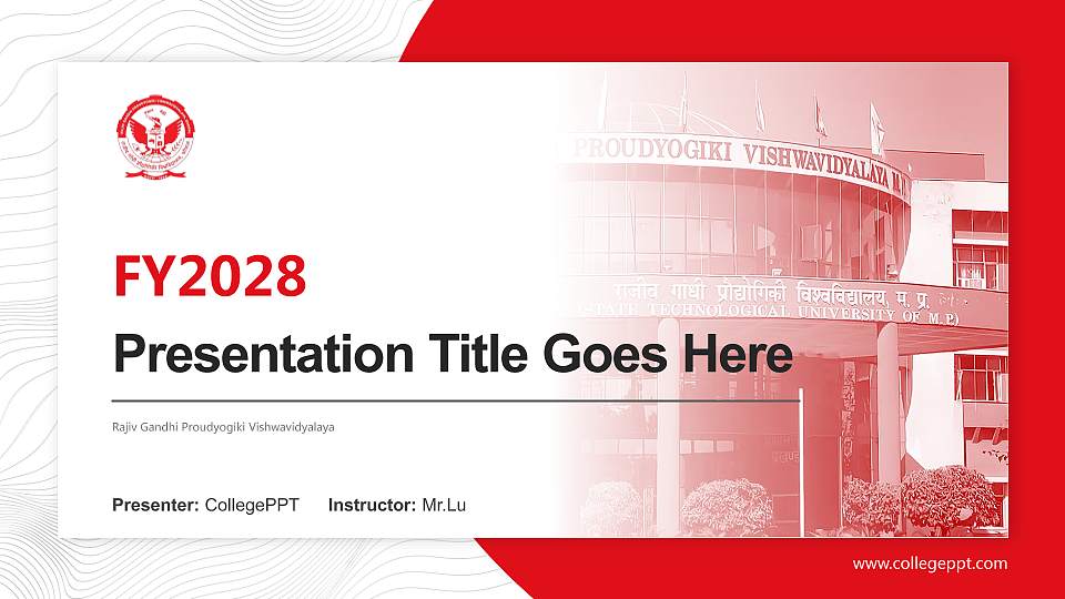 Rajiv Gandhi Proudyogiki Vishwavidyalaya Academic Presentation/Research Findings Report PPT Template16:9 ratio PPT effect preview image