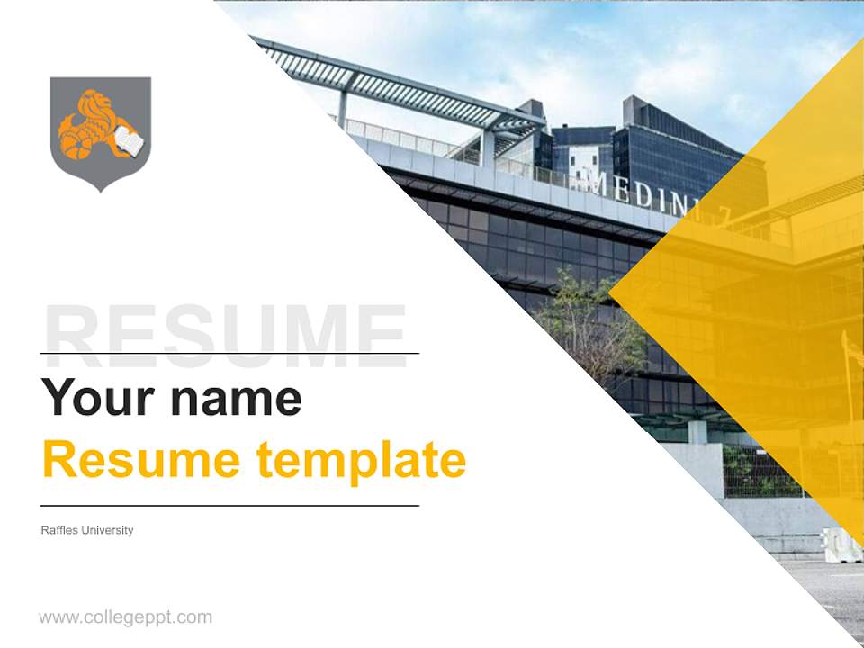 Raffles University Resume PPT Template4:3 ratio PPT effect preview image5