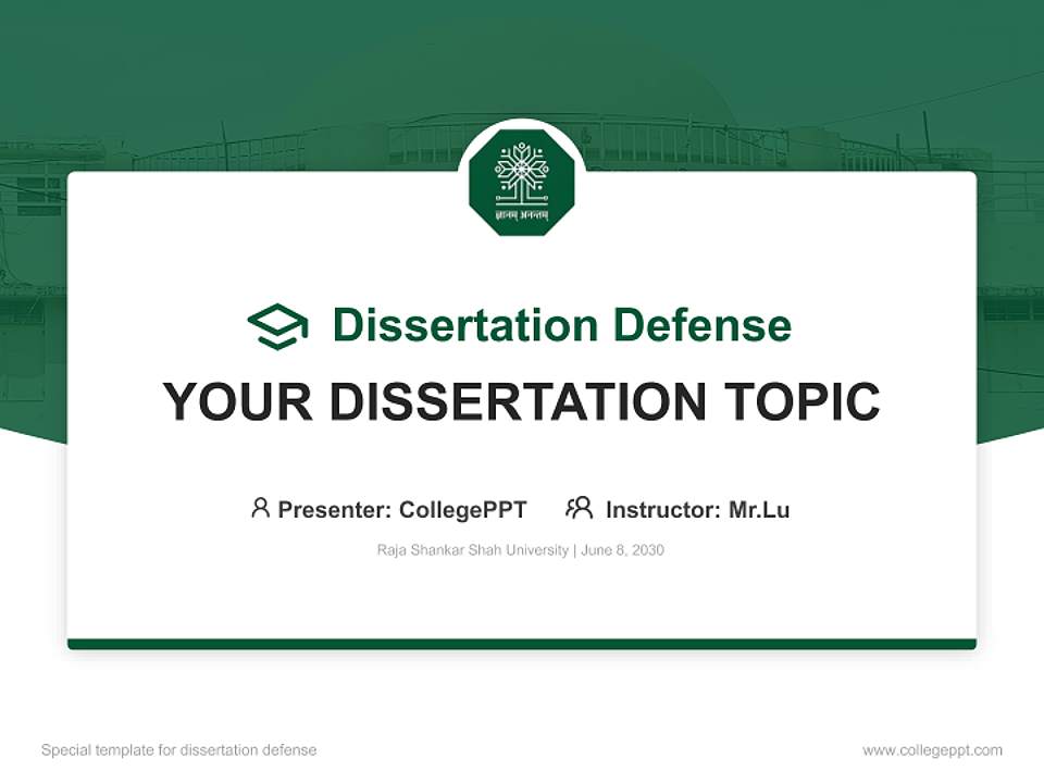 Raja Shankar Shah University Graduation Thesis Defense PPT Template4:3 ratio PPT effect preview image7