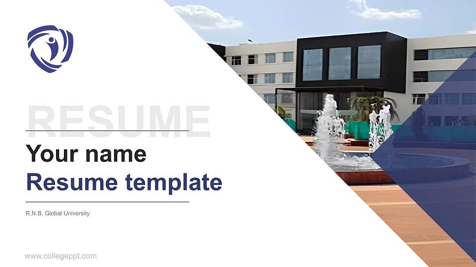 R.N.B. Global University Resume PPT Template16:9 ratio PPT effect preview image
