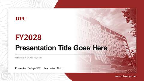 Padmashree Dr. D.Y. Patil Vidyapeeth Academic Presentation/Research Findings Report PPT Template