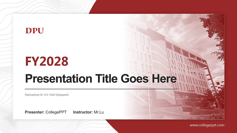 Padmashree Dr. D.Y. Patil Vidyapeeth Academic Presentation/Research Findings Report PPT Template16:9 ratio PPT effect preview image